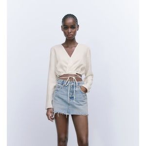 Zara V neck wrap shirt